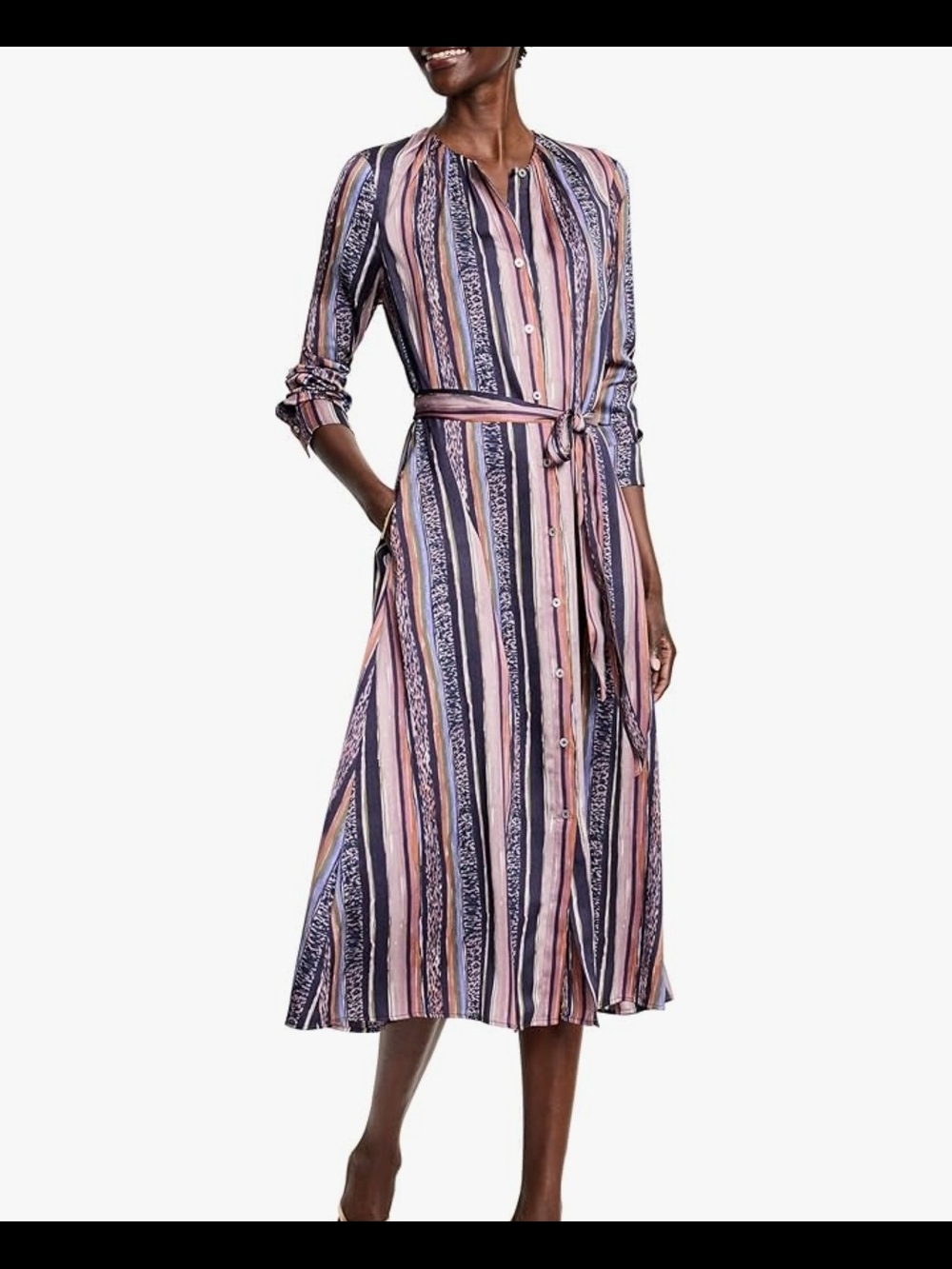 NIC+Zoe Women's Animal Stripe Loren Dress